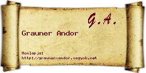Grauner Andor névjegykártya